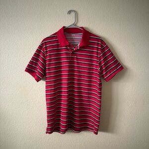 Uniqlo Red and White Striped Polo Shirt